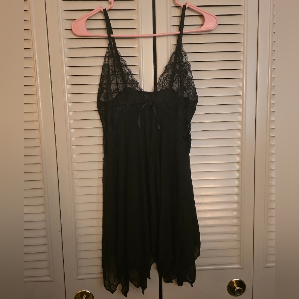 Source Unknown Black Lace Chemise